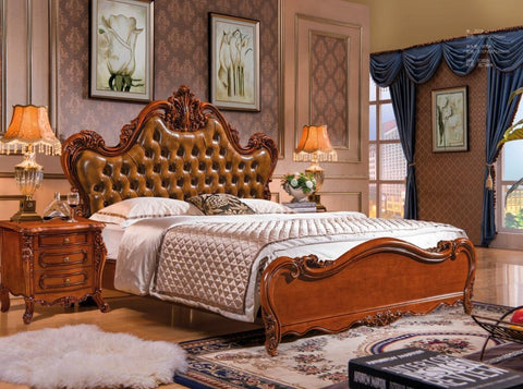 modern european solid wood bed Fashion Carved  1.8 m bed  french bedroom furniture DN210