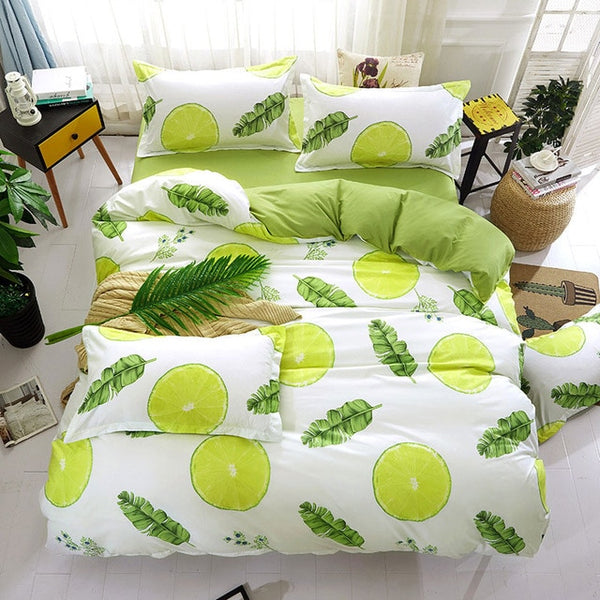 Tropical Plant 4pcs Kid Bed Cover Set Duvet Cover Adult Child Bed Sheets And Pillowcases Comforter Bedding Set 2TJ-61006