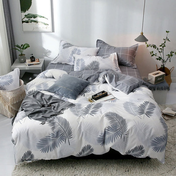 Tropical Plant 4pcs Kid Bed Cover Set Duvet Cover Adult Child Bed Sheets And Pillowcases Comforter Bedding Set 2TJ-61006