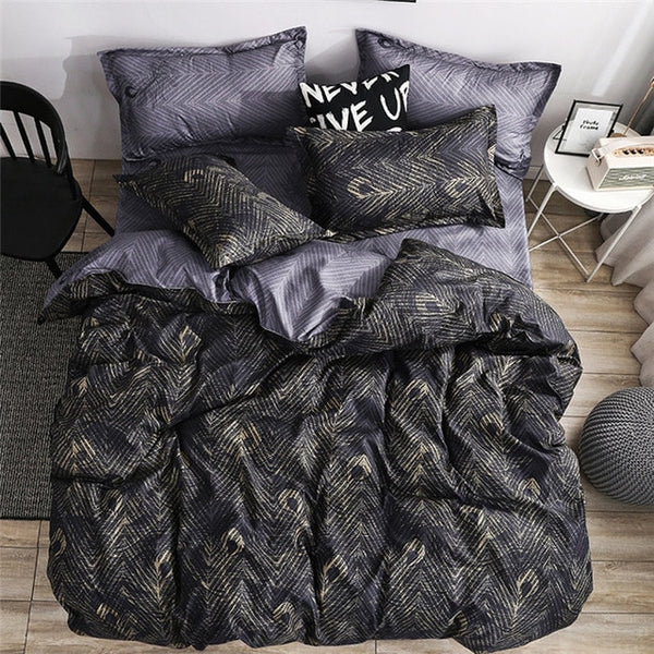 JDDTON New Arrival Classical Double sided Bed Linings Concise Style Bedding Set Quilt Cover Pillowcase Cover Bed BE031