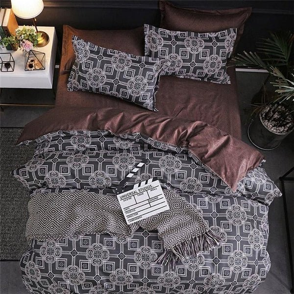 JDDTON New Arrival Classical Double sided Bed Linings Concise Style Bedding Set Quilt Cover Pillowcase Cover Bed BE031