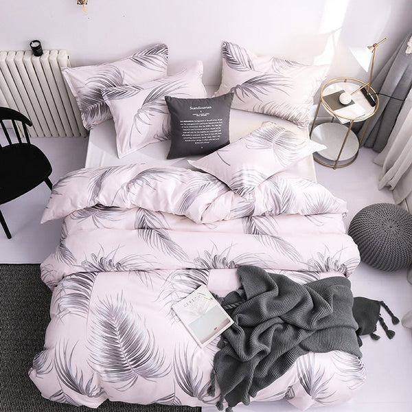 JDDTON New Arrival Classical Double sided Bed Linings Concise Style Bedding Set Quilt Cover Pillowcase Cover Bed BE031