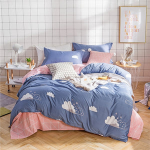 BEST.WENSD Free shipping high grade foliage soft Home Bedroom Bedding Set Quilt cover+bedsheet +pillowcases Bedclothes bed set