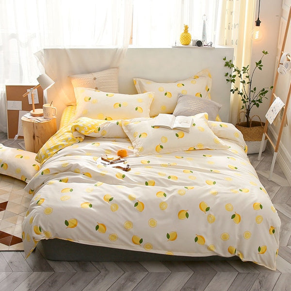 BEST.WENSD Free shipping high grade foliage soft Home Bedroom Bedding Set Quilt cover+bedsheet +pillowcases Bedclothes bed set