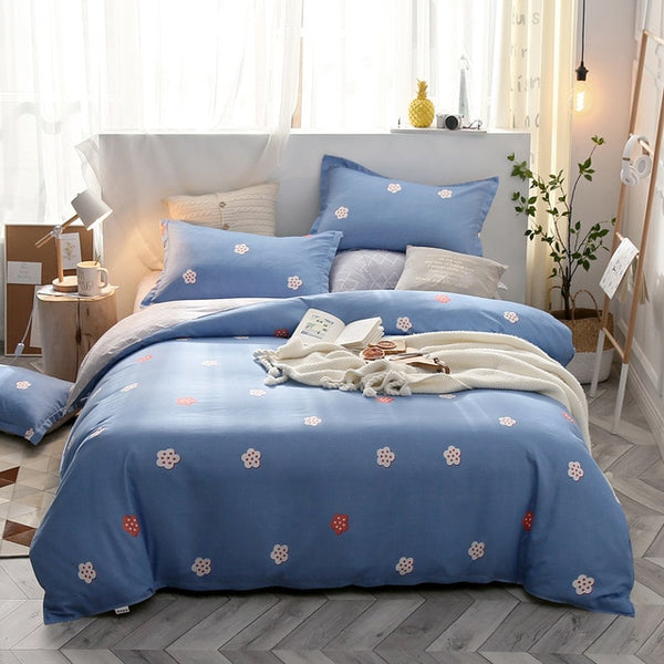 BEST.WENSD Free shipping high grade foliage soft Home Bedroom Bedding Set Quilt cover+bedsheet +pillowcases Bedclothes bed set