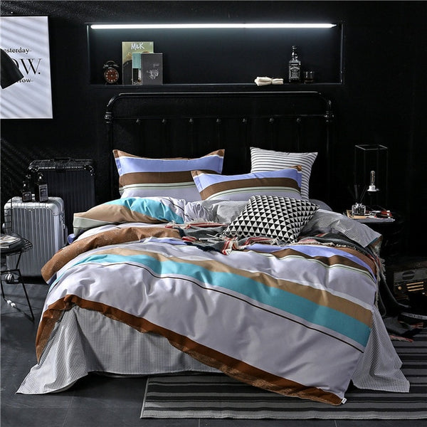 BEST.WENSD Free shipping high grade foliage soft Home Bedroom Bedding Set Quilt cover+bedsheet +pillowcases Bedclothes bed set