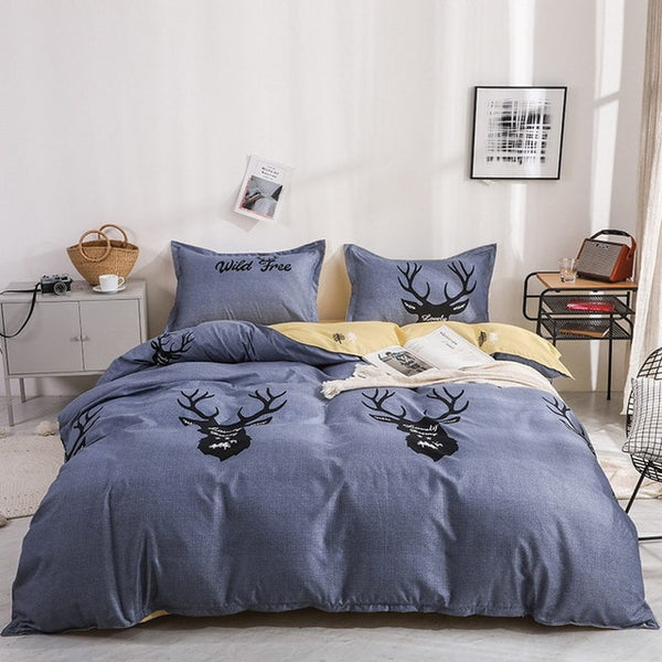 3/4 pcs Luxury Comforter Bedding Sets Geometric Pattern Bed Linen Cotton/Polyester Duvet Cover Bed Sheet Pillowcases Cover Set