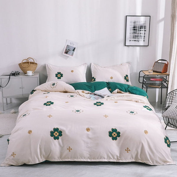 3/4 pcs Luxury Comforter Bedding Sets Geometric Pattern Bed Linen Cotton/Polyester Duvet Cover Bed Sheet Pillowcases Cover Set