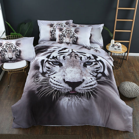 Animal tiger Digital print Bedding Set Quilt Cover Design Bed Set Bohemian a Mini Van Bedclothes 4pcs BE1253