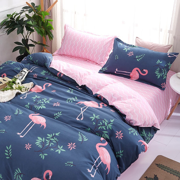 Flamingo Luxury Bedding Set Russia Euro Queen Double King Size Duvet Cover Set 2/6PCS Family Bed Linen Set Home Textile