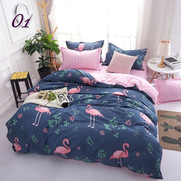 Flamingo Luxury Bedding Set Russia Euro Queen Double King Size Duvet Cover Set 2/6PCS Family Bed Linen Set Home Textile