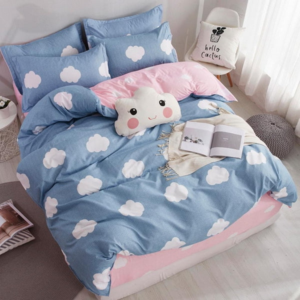 3/4 pcs Luxury Comforter Bedding Sets Geometric Pattern Bed Linen Cotton/Polyester Duvet Cover Bed Sheet Pillowcases Cover Set