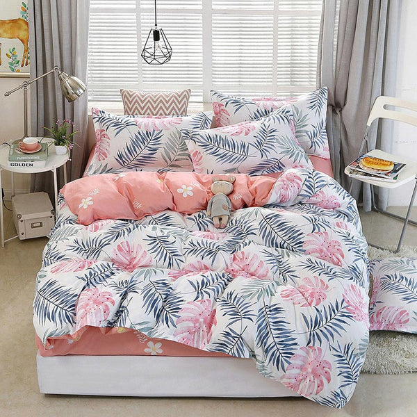 Tropical Plant 4pcs Kid Bed Cover Set Duvet Cover Adult Child Bed Sheets And Pillowcases Comforter Bedding Set 2TJ-61006