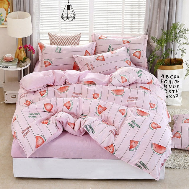 Tropical Plant 4pcs Kid Bed Cover Set Duvet Cover Adult Child Bed Sheets And Pillowcases Comforter Bedding Set 2TJ-61006