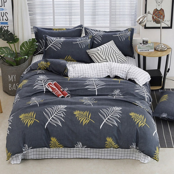 Tropical Plant 4pcs Kid Bed Cover Set Duvet Cover Adult Child Bed Sheets And Pillowcases Comforter Bedding Set 2TJ-61006